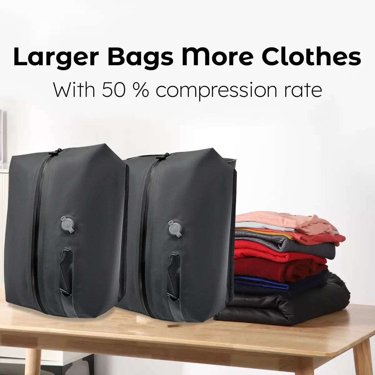 New Reusable Vacuum Bags for Travel Dustproof Space Saver Vacuum Compression Bag Waterproof Luggage Vacuum Storage Bag