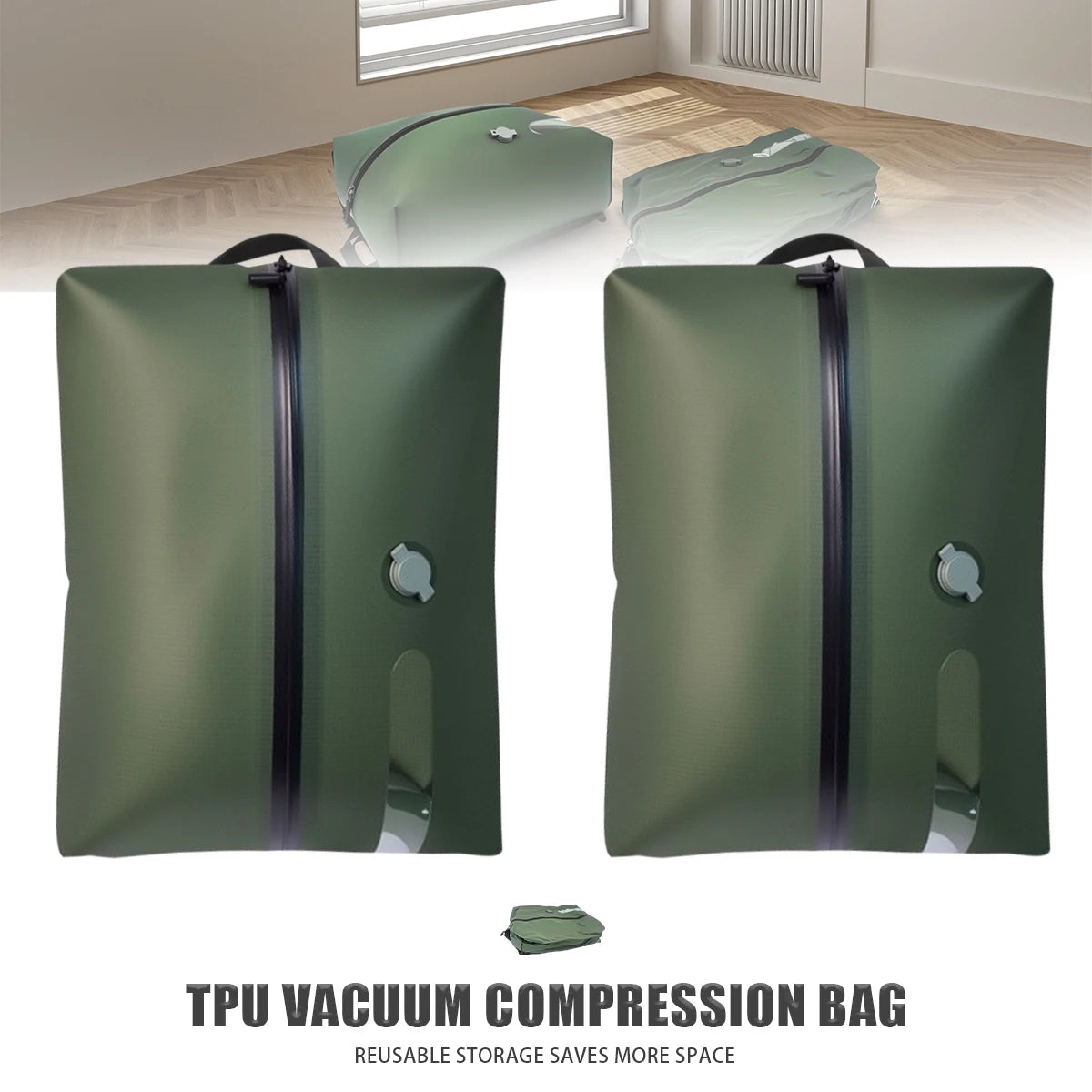 New Reusable Vacuum Bags for Travel Dustproof Space Saver Vacuum Compression Bag Waterproof Luggage Vacuum Storage Bag