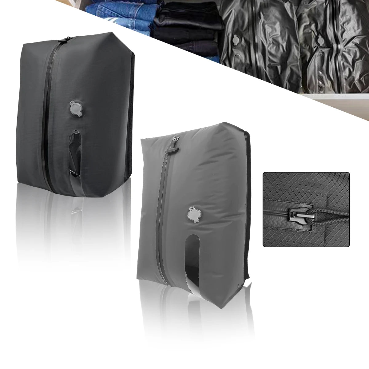 New Reusable Vacuum Bags for Travel Dustproof Space Saver Vacuum Compression Bag Waterproof Luggage Vacuum Storage Bag